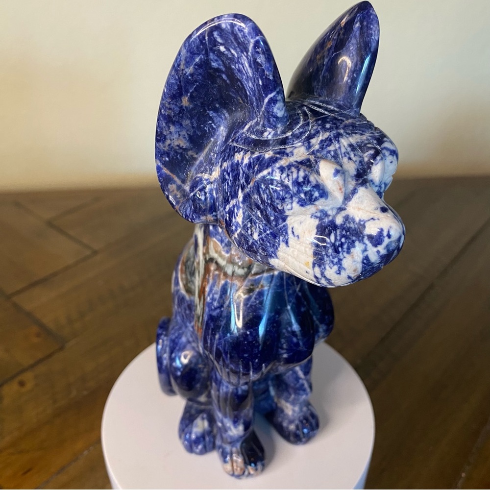 Sodalite Sphinx Cat Carving 17cm or 6.75in